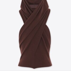 Saint Laurent Chocolate Wool Hooded Halter Top